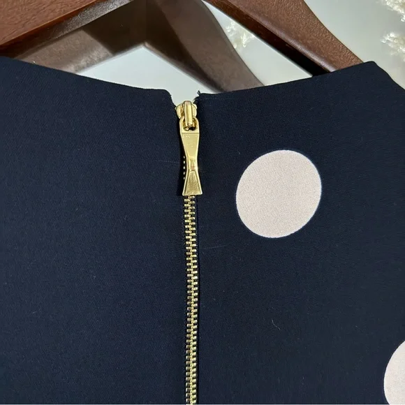 Kate Spade Navy & Light Pink Polka Dot Mini Dress with Boat Neck - Picture 9 of 11